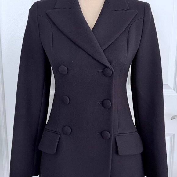 PRADA DOUBLE BREASTED NAVY WOOL BLAZER - SIZE IT 38 - Picture 7 of 12